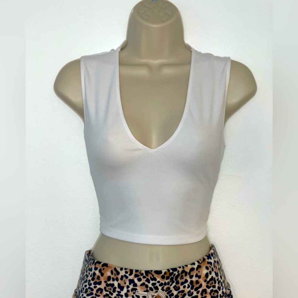 Zara White V Neck Top with Straps